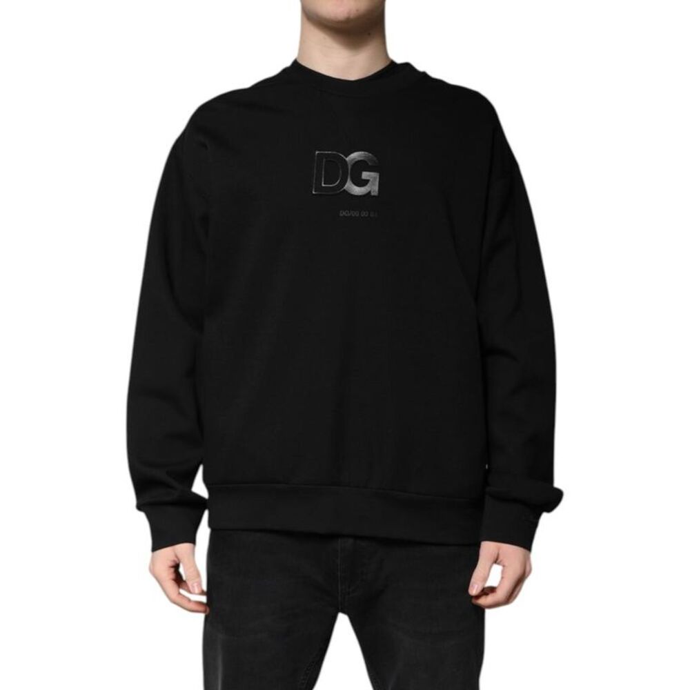 Pre Loved dolce & gabbana DG Logo Sweatshirt Men Black Sweaters